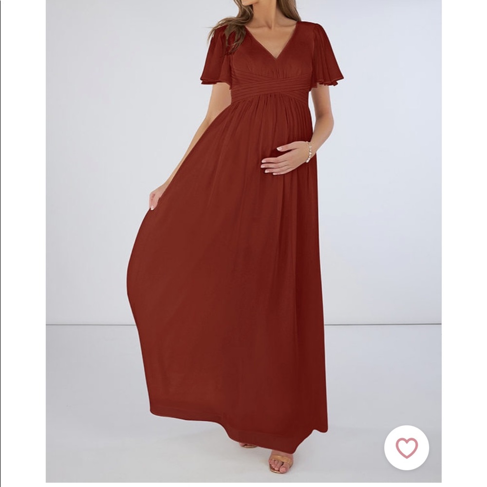 Azazie Verna Terracotta Maternity Bridesmaids Dress Size 8